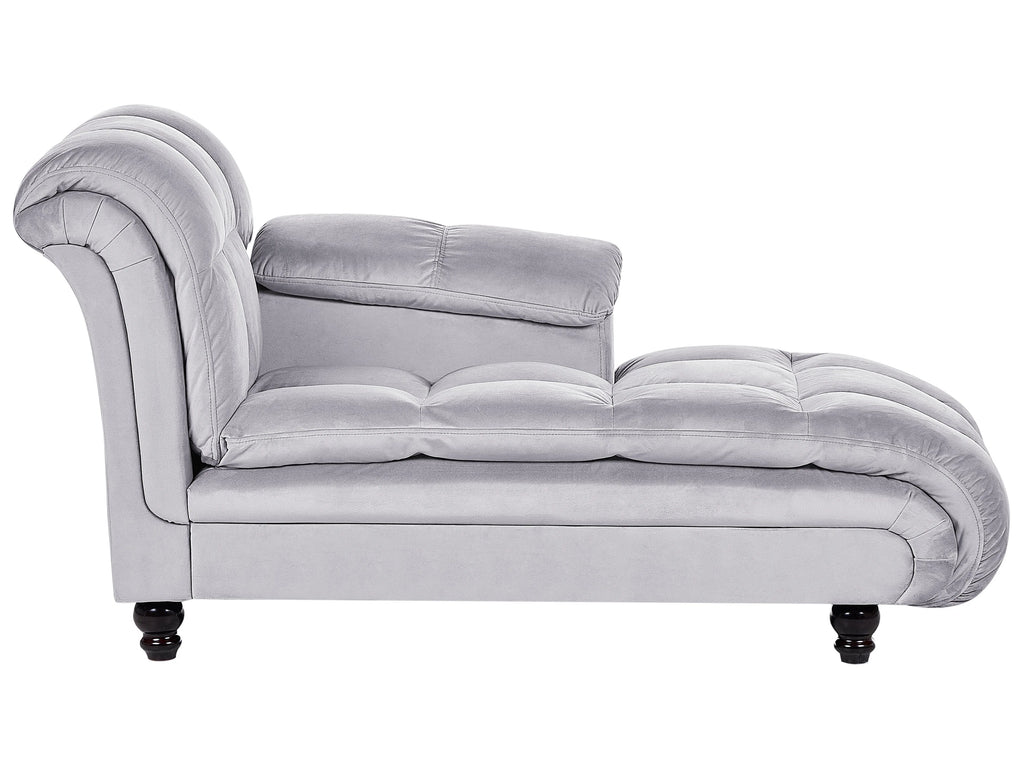 Chaise longue versione sinistra  Velluto Grigio chiaro