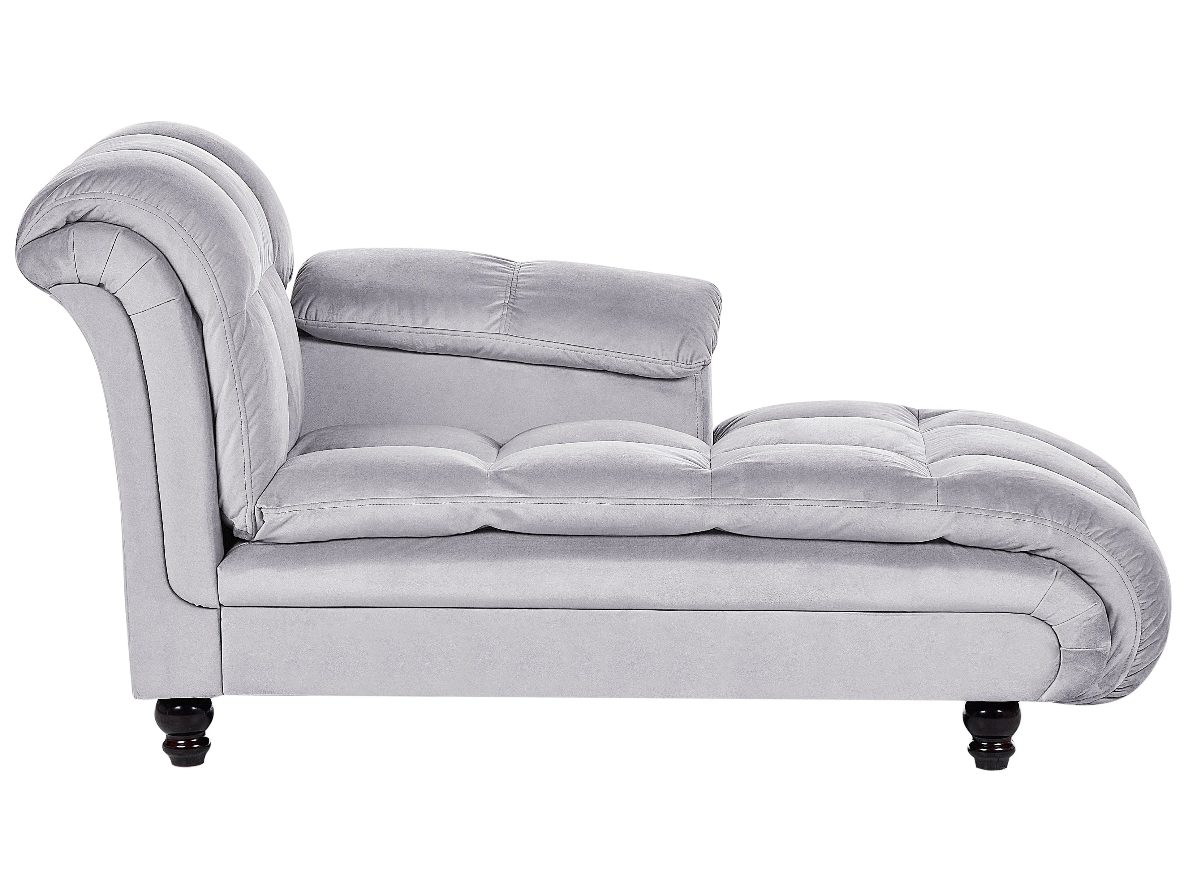 Chaise longue versione sinistra  Velluto Grigio chiaro