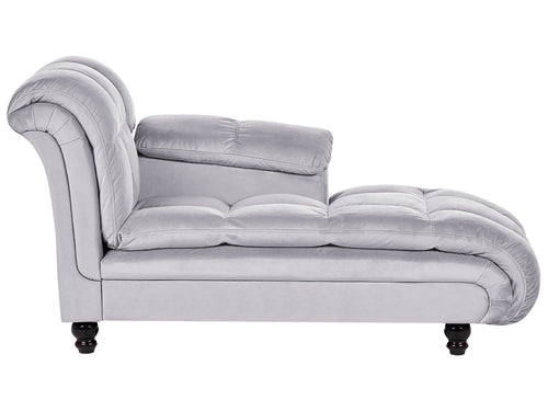 Chaise longue versione sinistra  Velluto Grigio chiaro