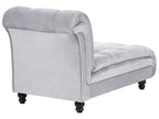Chaise longue, version gauche, velours gris clair