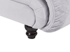 Chaise longue, version gauche, velours gris clair