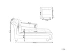 Chaise longue, version gauche, velours gris clair