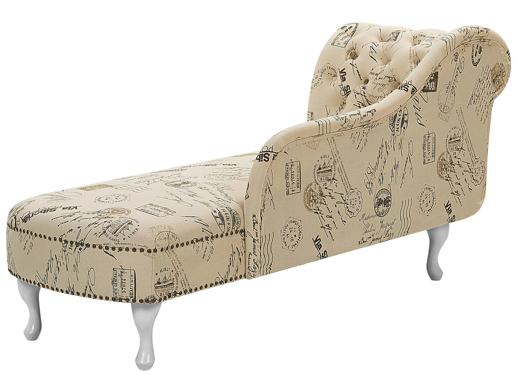 Chaise longue côté gauche Tissu Beige