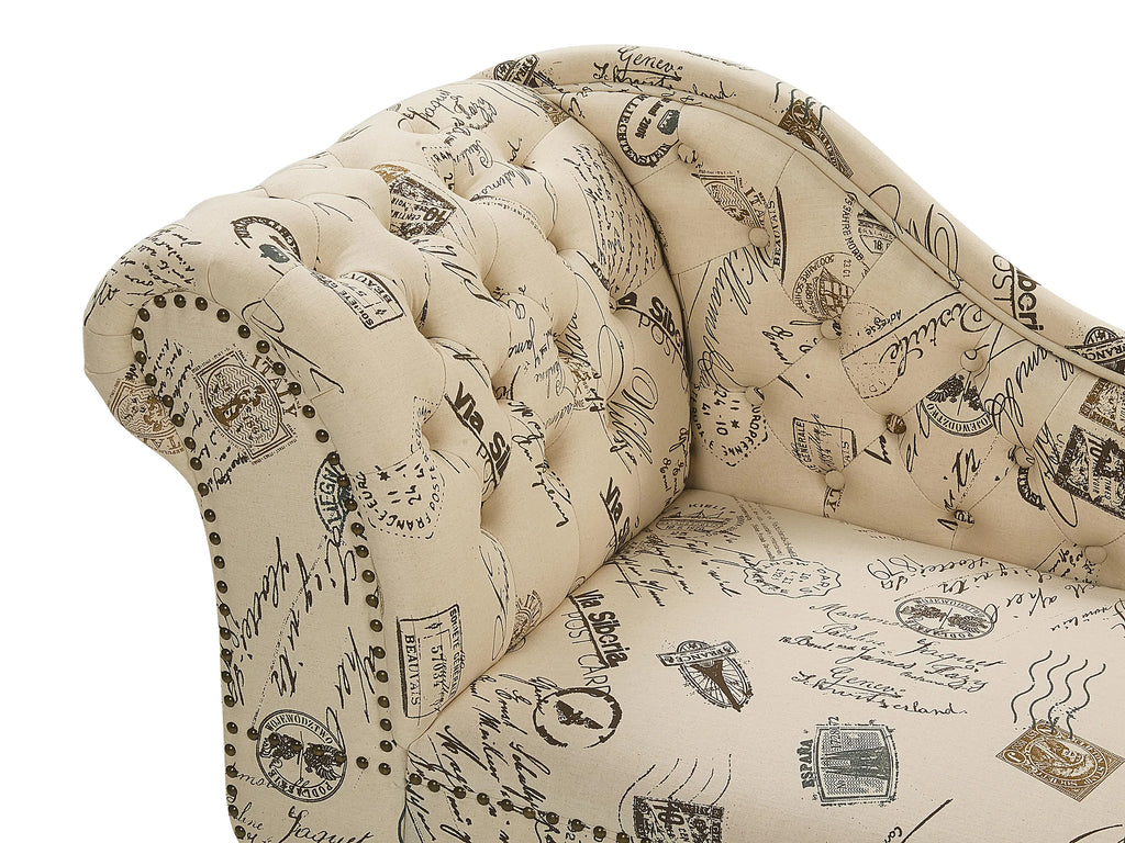 Chaise longue côté gauche Tissu Beige