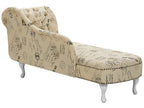 Chaise longue version droite Tissu Beige