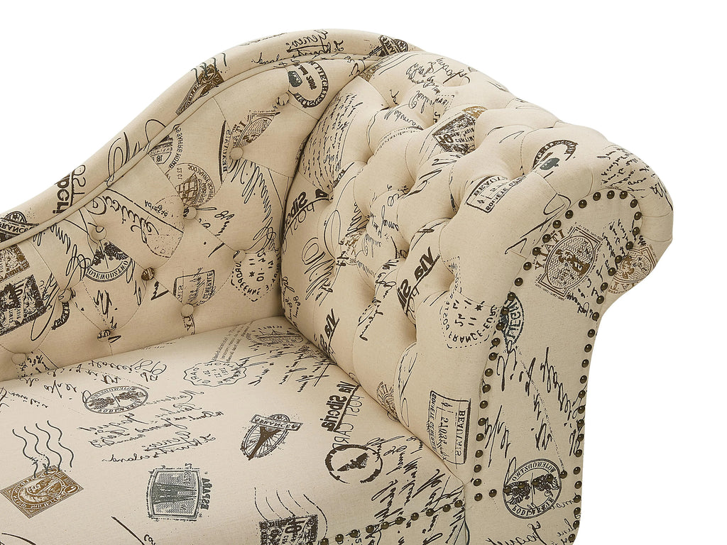 Chaise longue version droite Tissu Beige
