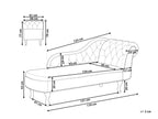 Chaise longue version droite Tissu Beige