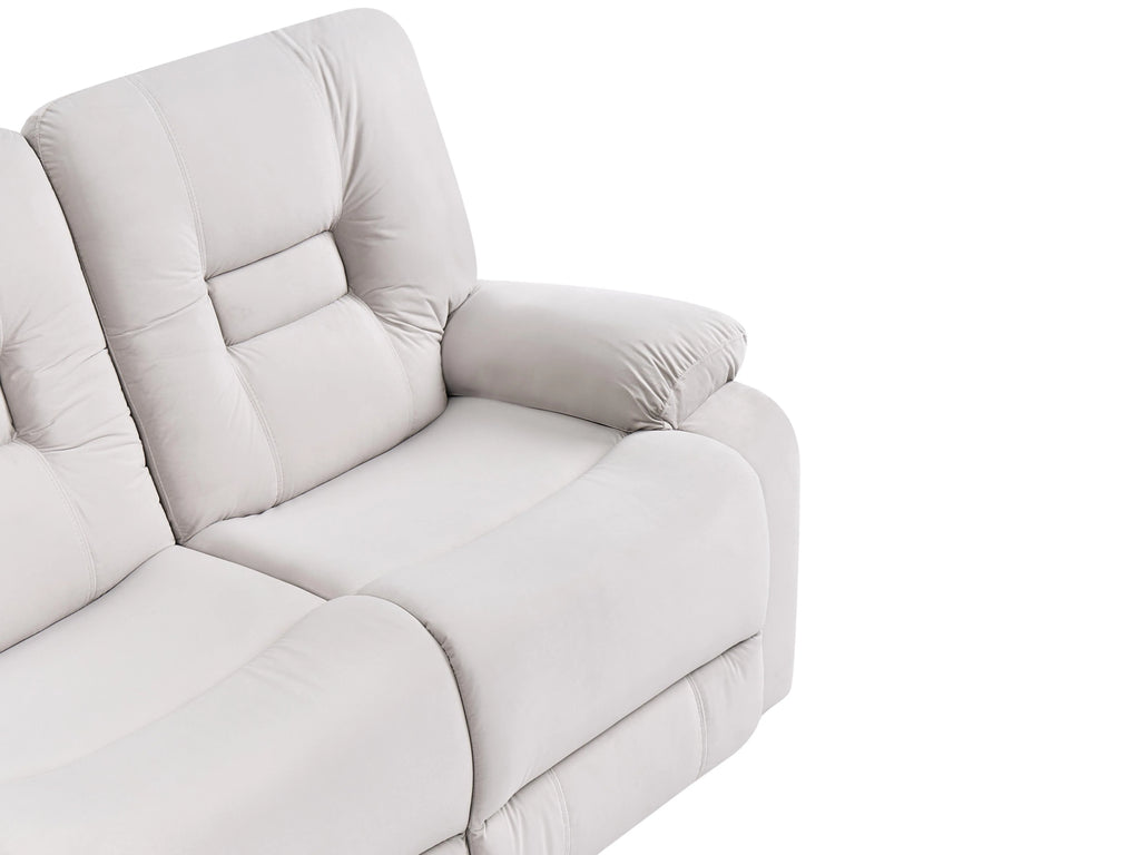 Canapé inclinable électrique 2 places Velours Beige clair avec port USB