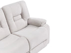 Canapé inclinable électrique 2 places Velours Beige clair avec port USB