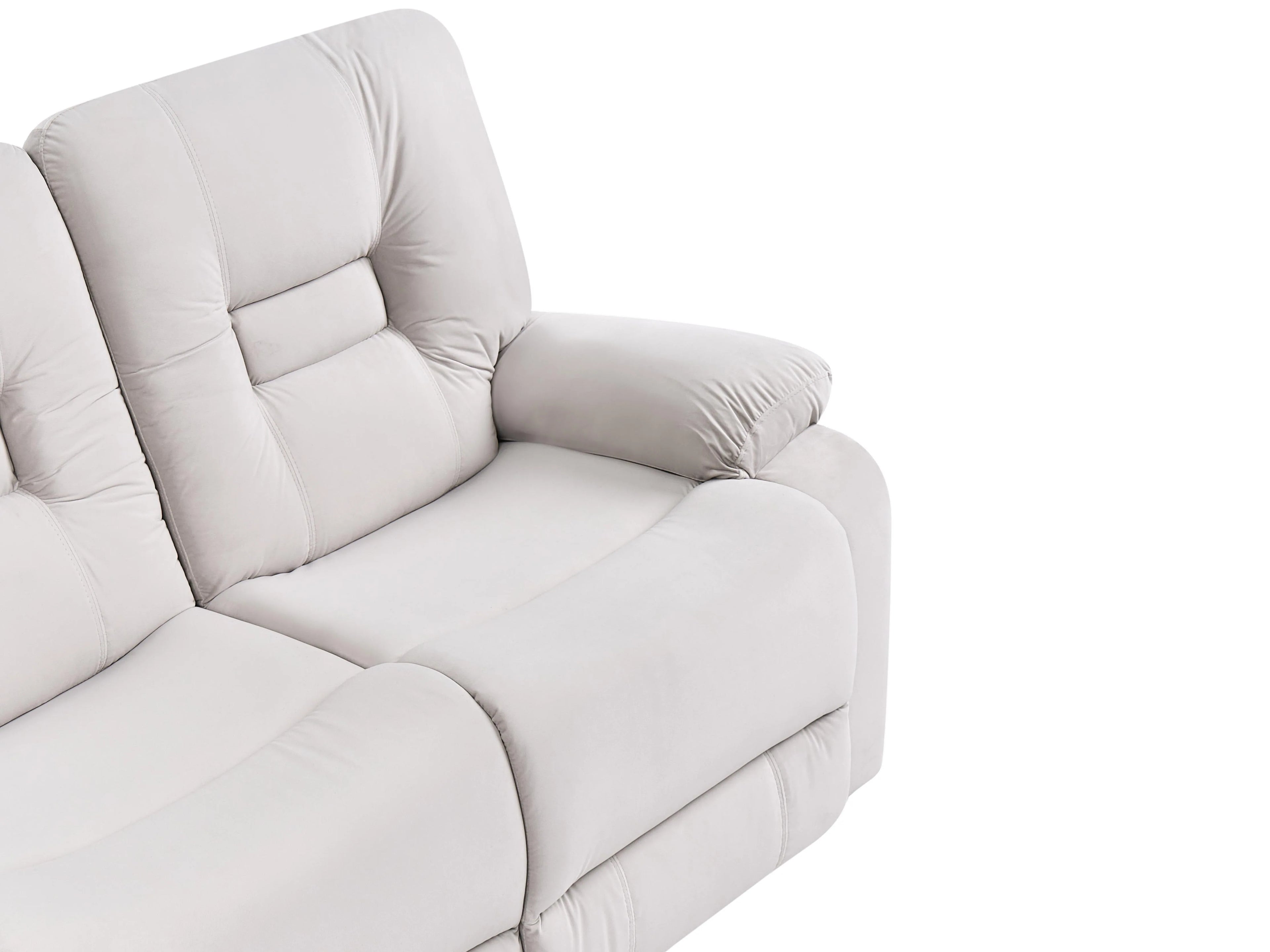 Canapé inclinable électrique 2 places Velours Beige clair avec port USB