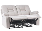 Canapé inclinable électrique 2 places Velours Beige clair avec port USB