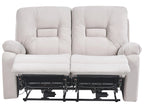 Canapé inclinable électrique 2 places Velours Beige clair avec port USB