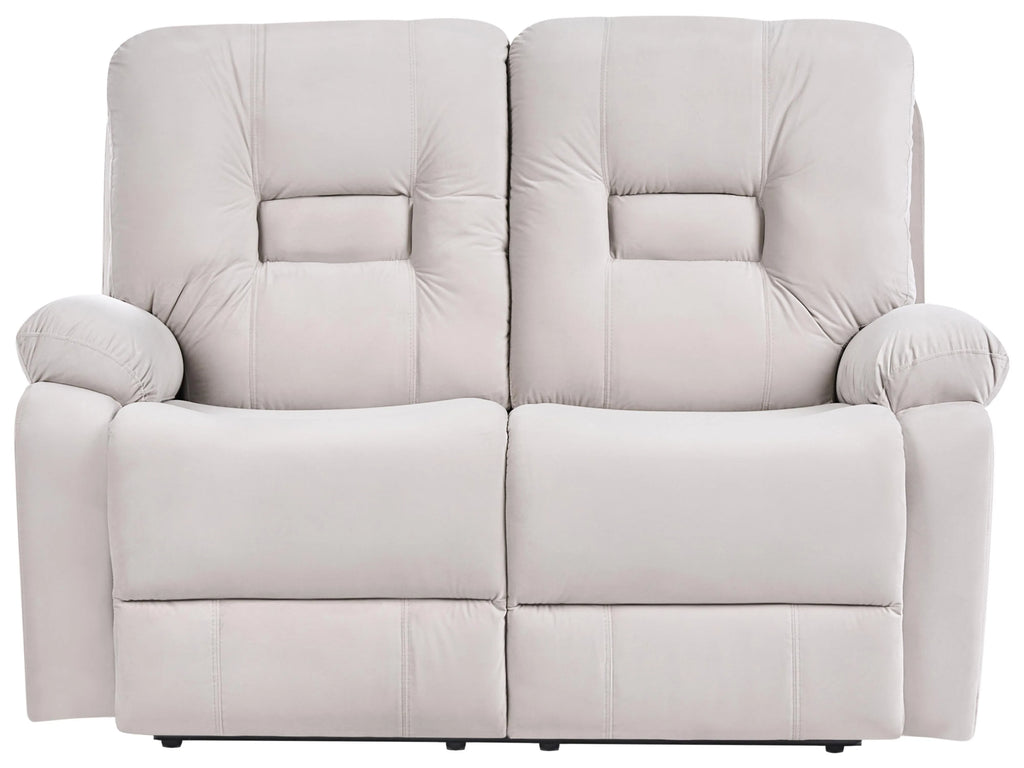 Canapé inclinable électrique 2 places Velours Beige clair avec port USB
