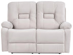 Canapé inclinable électrique 2 places Velours Beige clair avec port USB