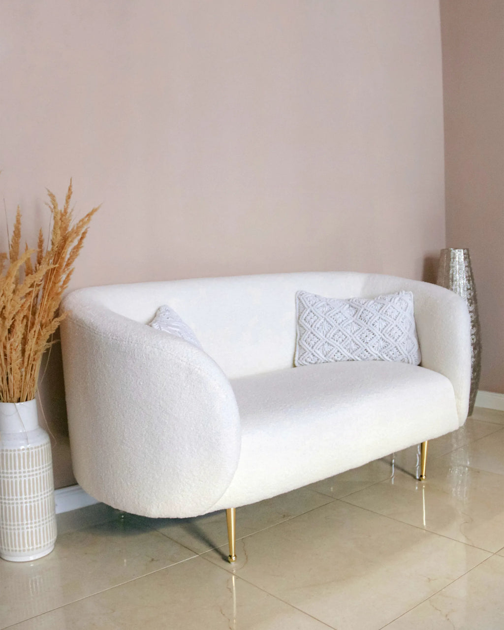 Canapé 2 places Tissu Beige clair