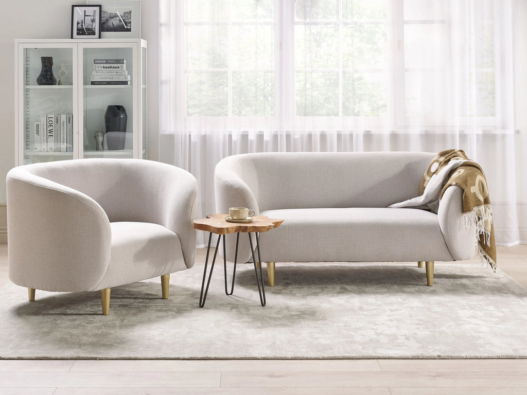 Canapé 2 places Tissu Beige clair
