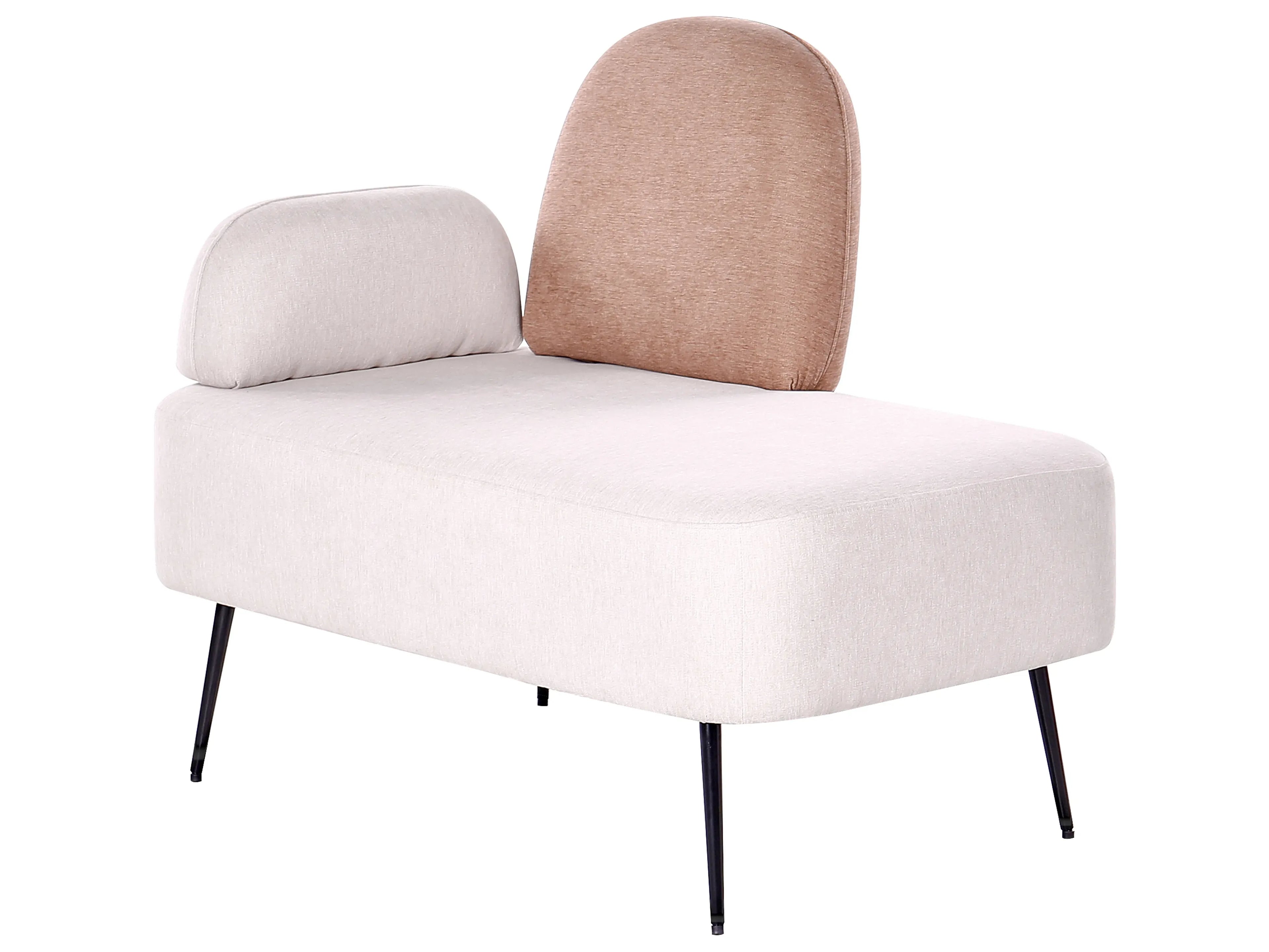 Chaise longue version gauche Tissu Marron