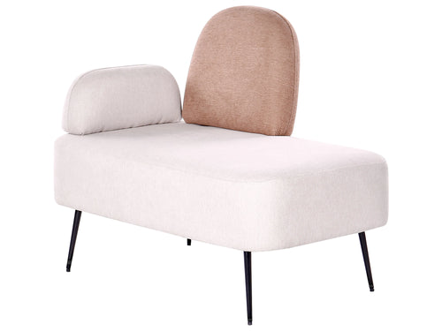 Chaise longue version gauche Tissu Marron