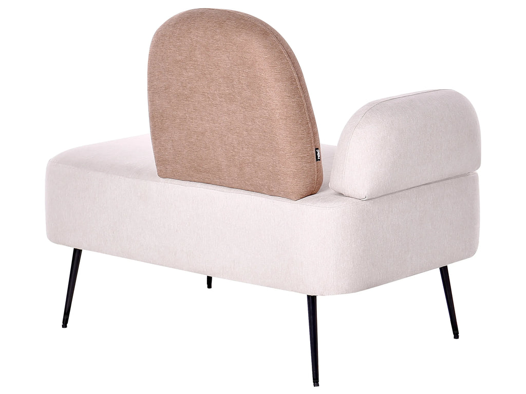 Chaise longue version gauche Tissu Marron