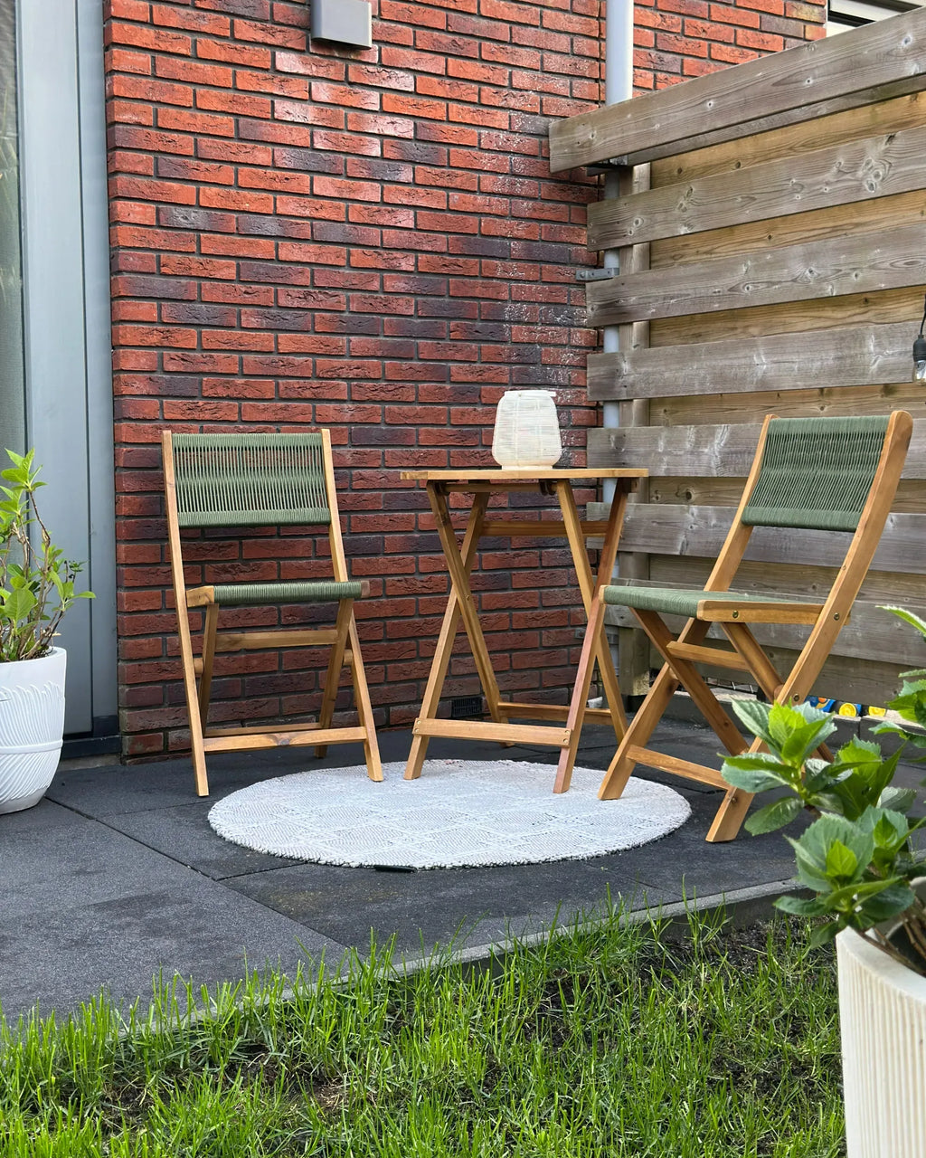 Table bistrot 60 cm 60 cm Bois d'acacia Marron
