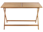 Table de salle à manger de jardin 120 cm x 60 cm en bois d'acacia marron