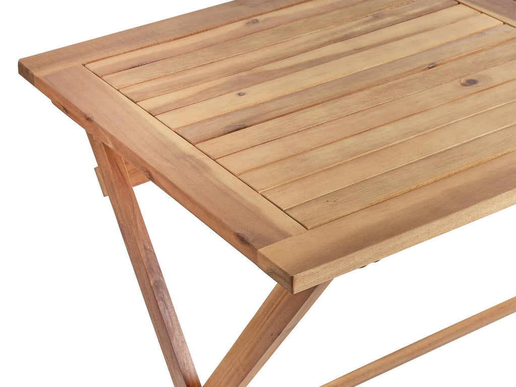 Table de salle à manger de jardin 120 cm x 60 cm en bois d'acacia marron