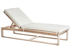 Lettino Prendisole con Cuscino  Legno d'acacia Bianco sporco
