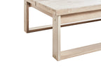 Chaise longue avec coussin Bois d'acacia Blanc cassé