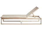 Chaise longue avec coussin Bois d'acacia Blanc cassé
