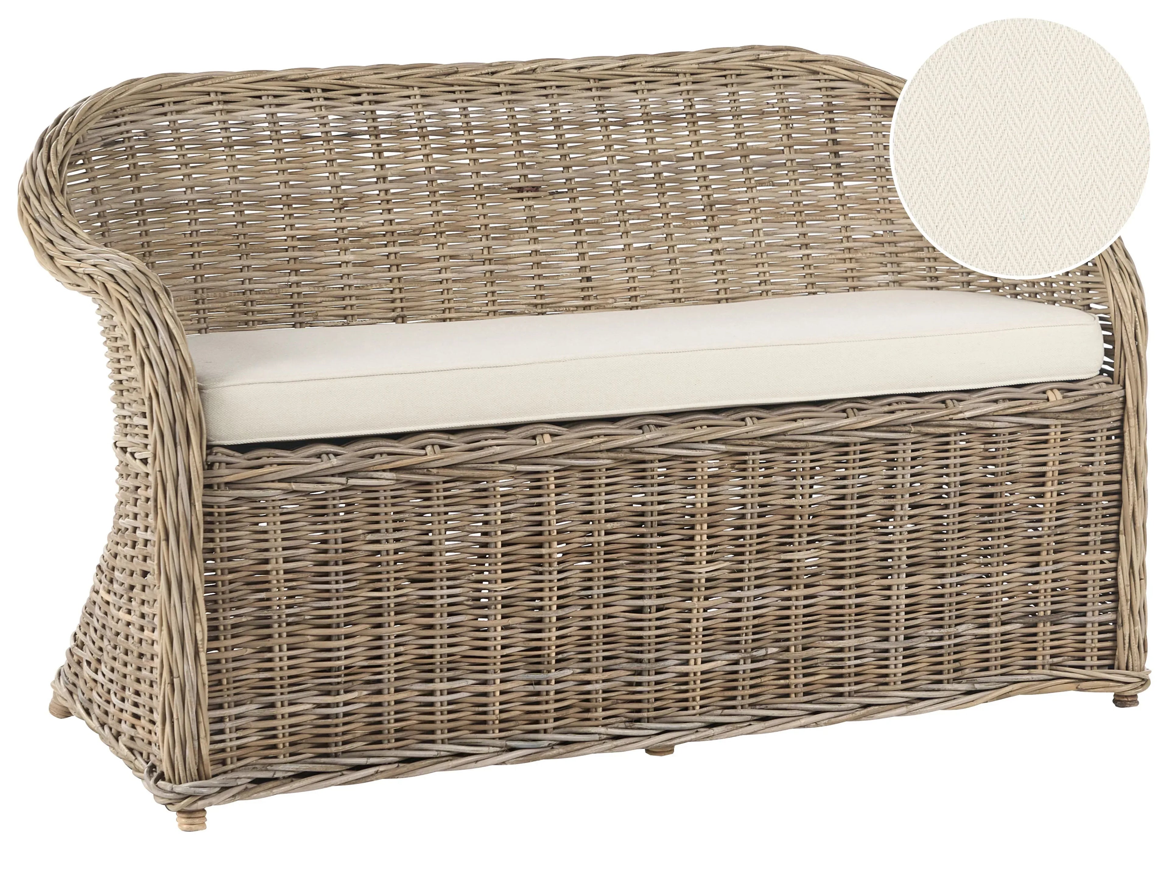 Panca da giardino con cuscino  141 cm Rattan Naturale