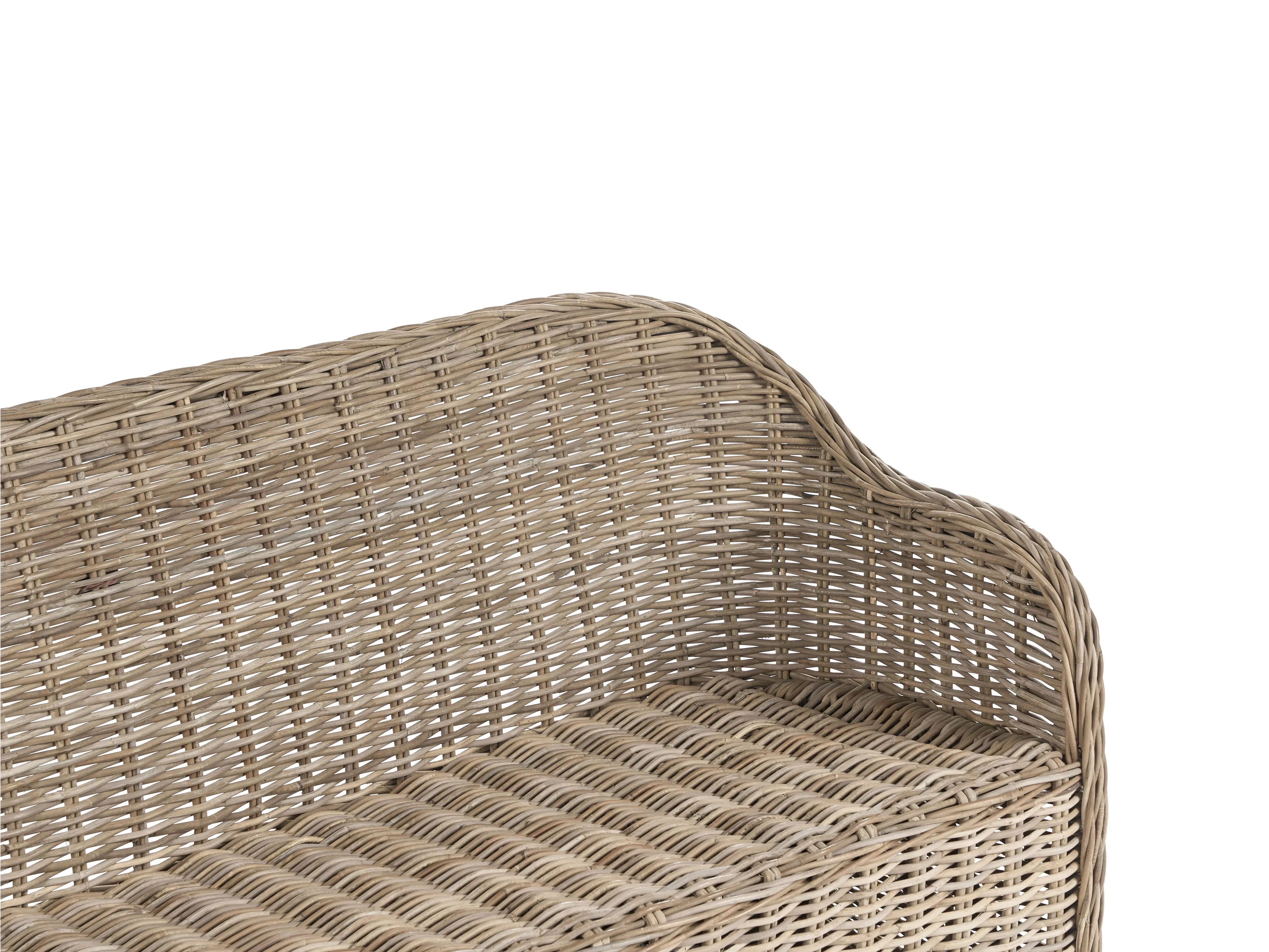 Banc de jardin avec coussin 141 cm Rotin naturel