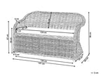 Banc de jardin avec coussin 141 cm Rotin naturel
