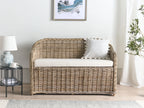Banc de jardin avec coussin 141 cm Rotin naturel