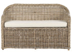 Banc de jardin avec coussin 141 cm Rotin naturel
