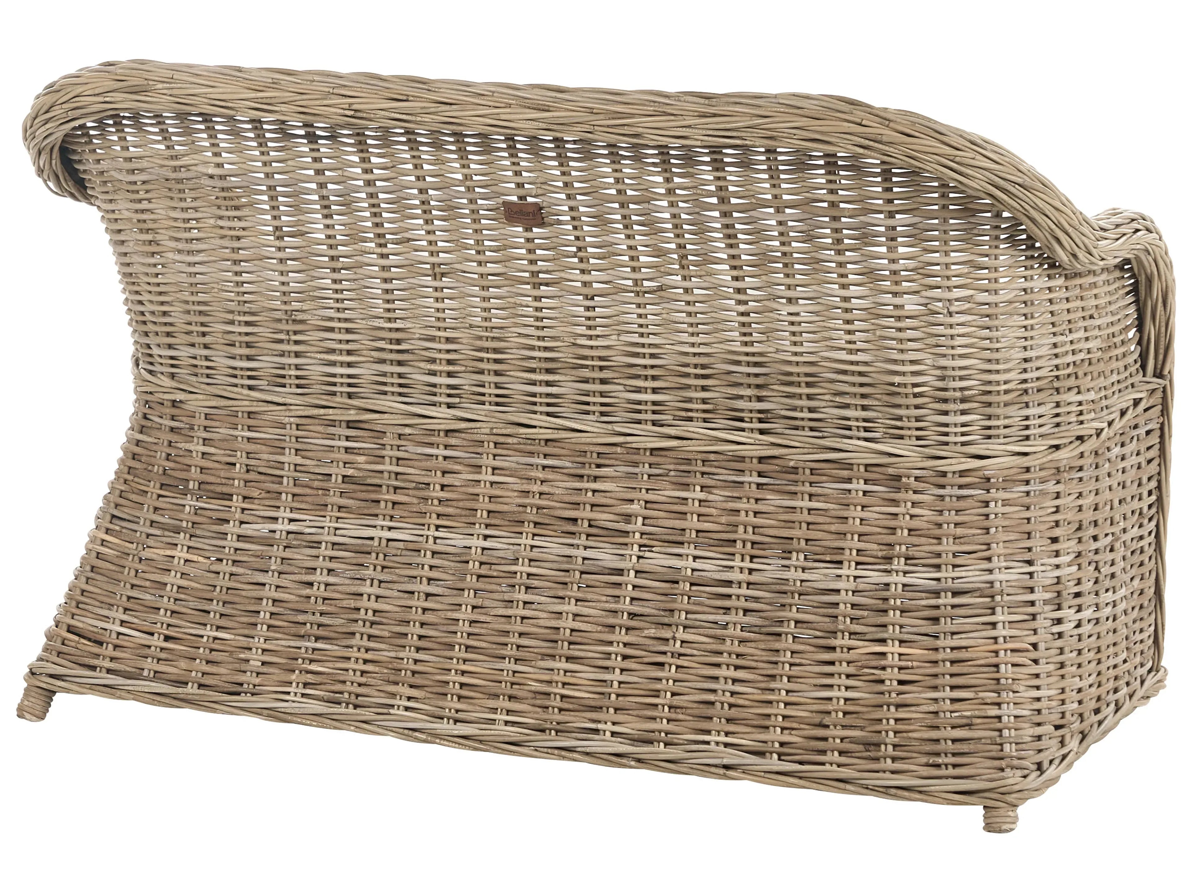 Banc de jardin avec coussin 141 cm Rotin naturel
