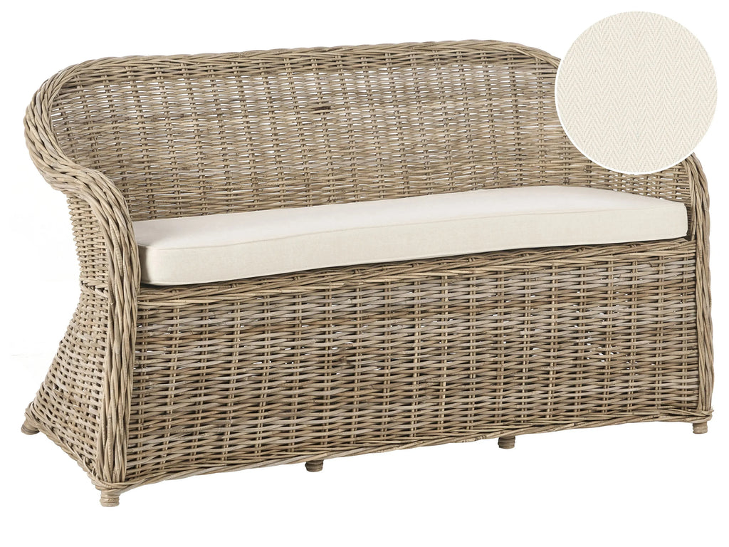 Panca da giardino con cuscino  150 cm Rattan Naturale