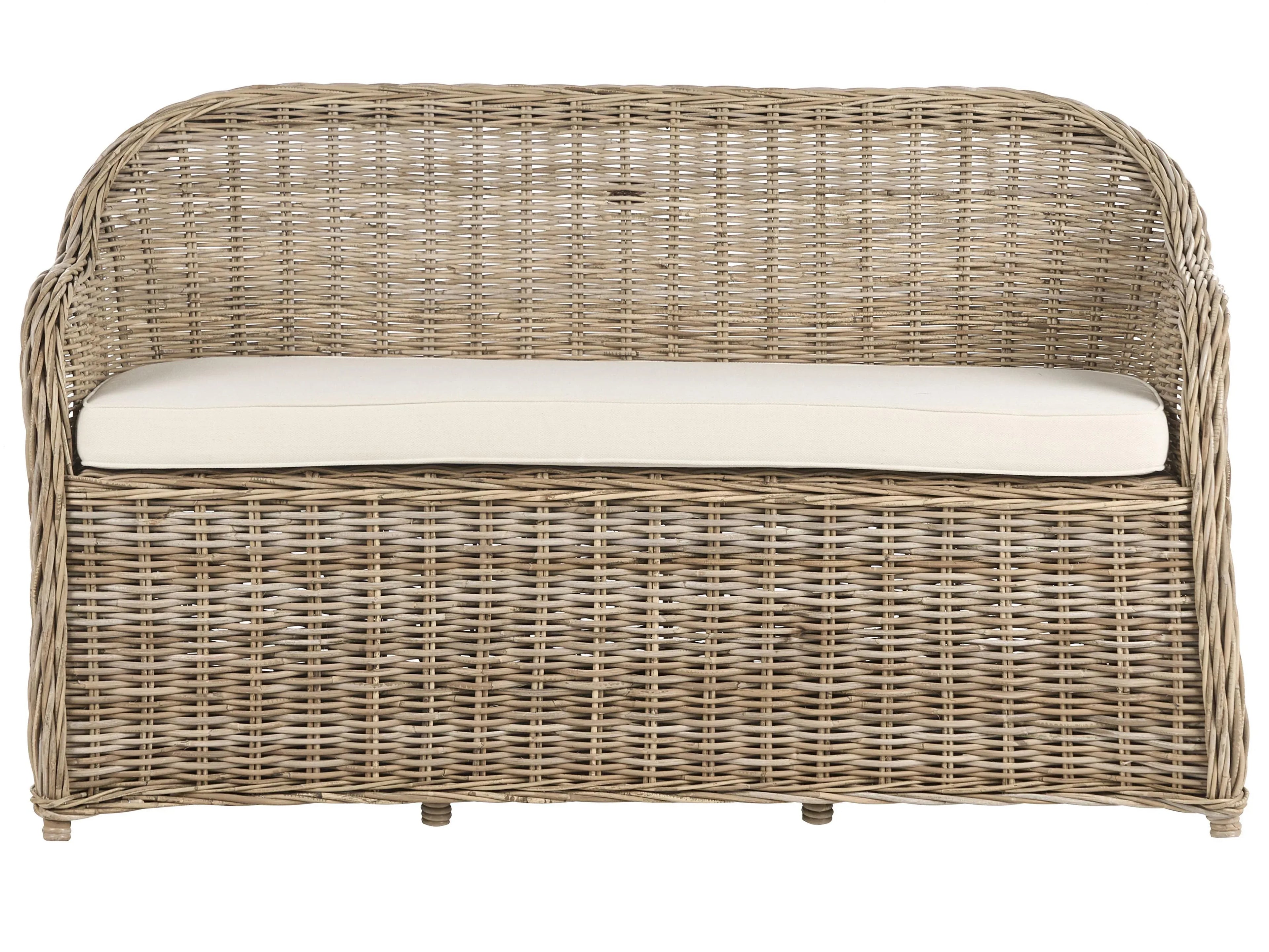 Banc de jardin avec coussin 150 cm Rotin Naturel