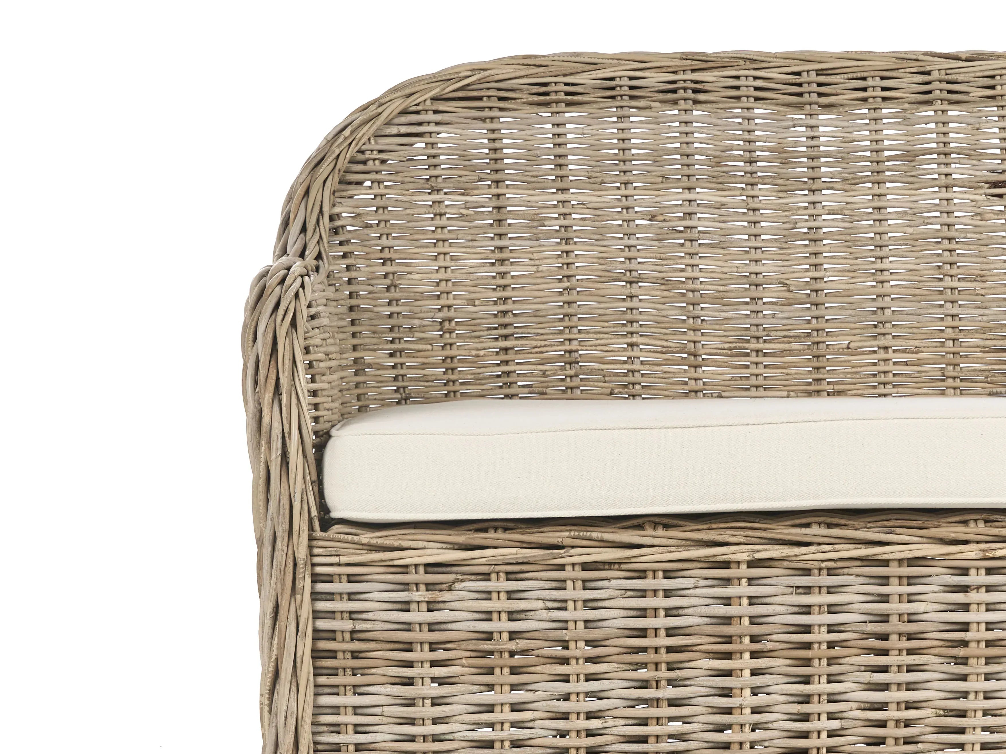 Banc de jardin avec coussin 150 cm Rotin Naturel