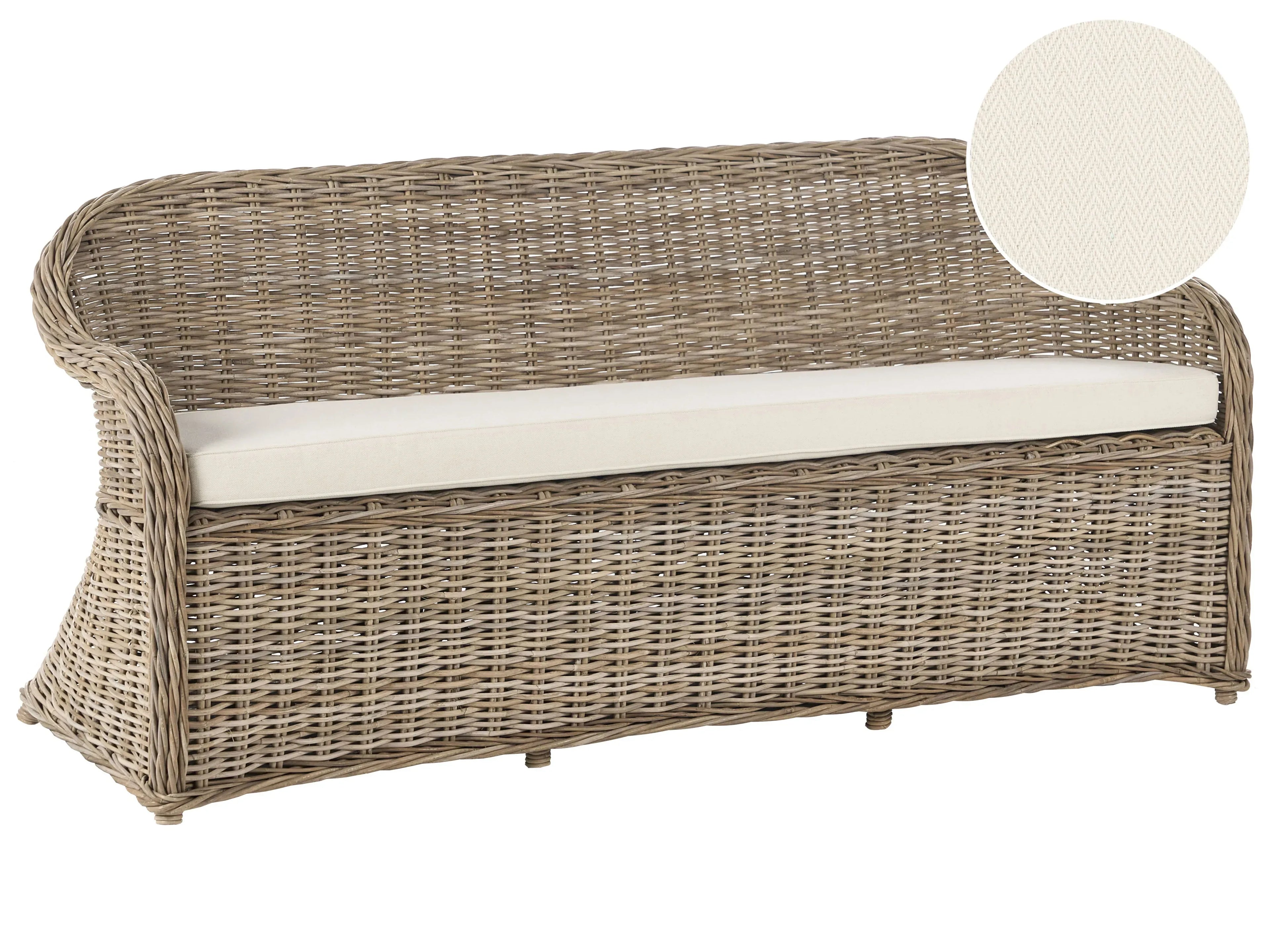 Panca da giardino con cuscino  189 cm Rattan Naturale