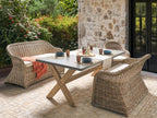 Banc de jardin avec coussin 189 cm Rotin Naturel