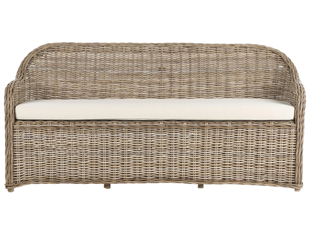 Banc de jardin avec coussin 189 cm Rotin Naturel
