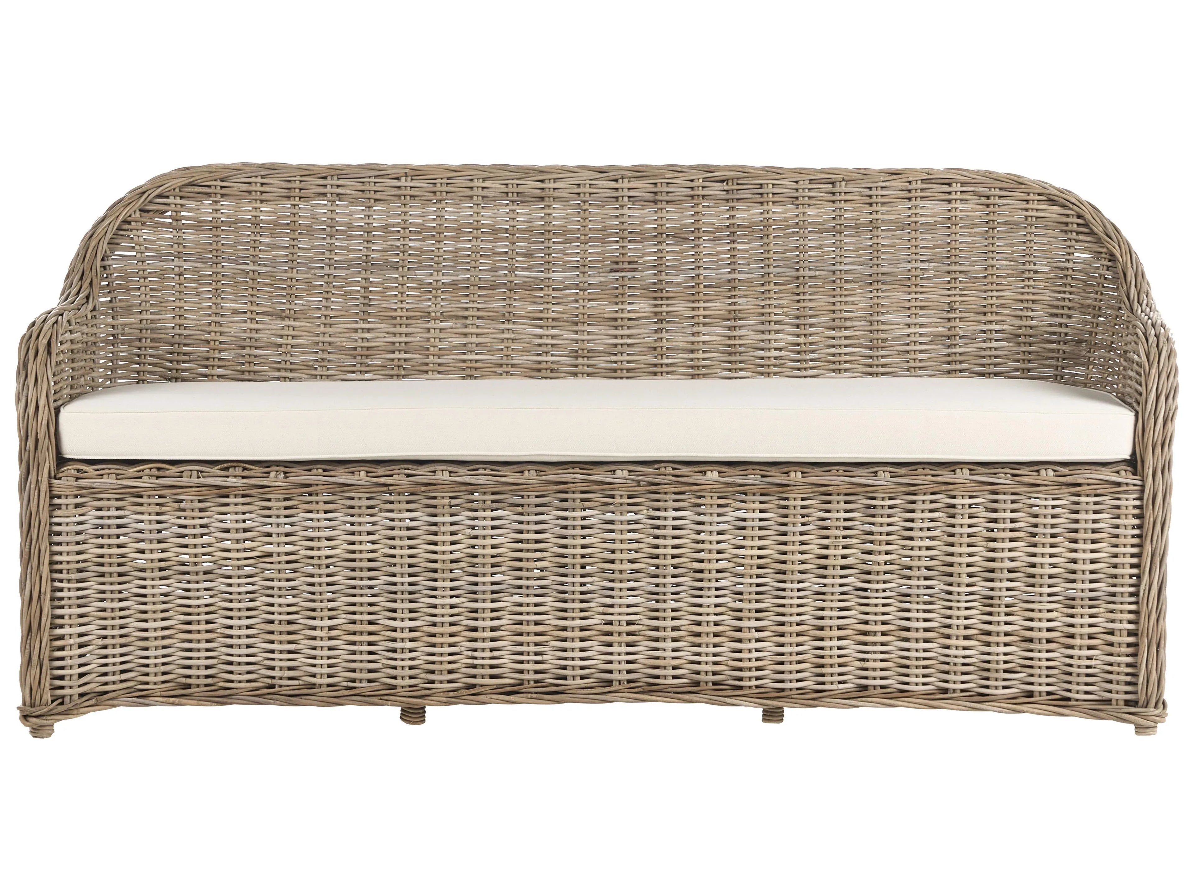 Banc de jardin avec coussin 189 cm Rotin Naturel