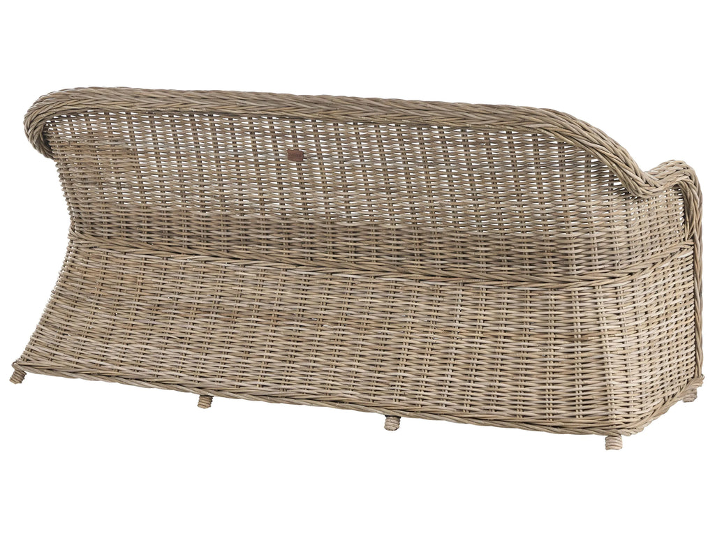Banc de jardin avec coussin 189 cm Rotin Naturel