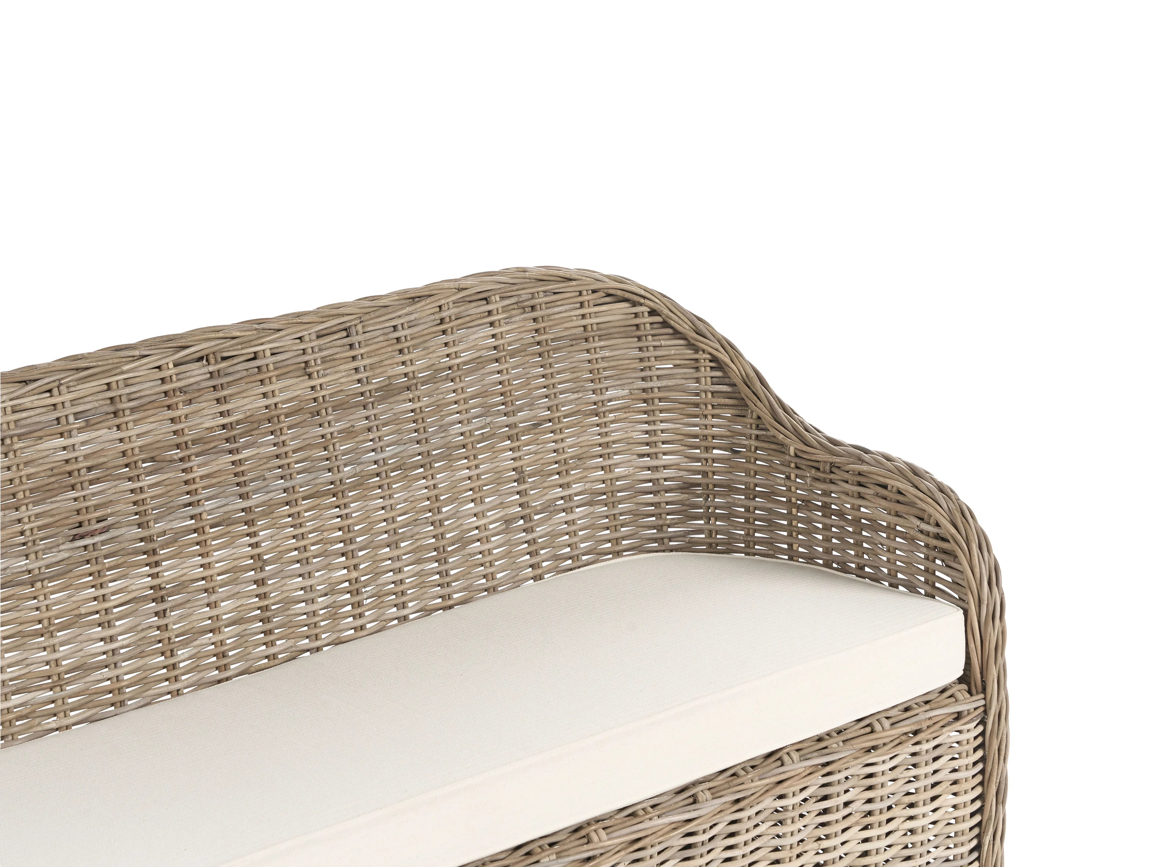 Banc de jardin avec coussin 189 cm Rotin Naturel