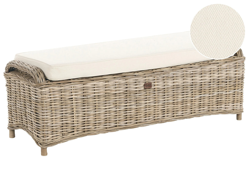 Ottomana da giardino  140 cm Rattan Naturale