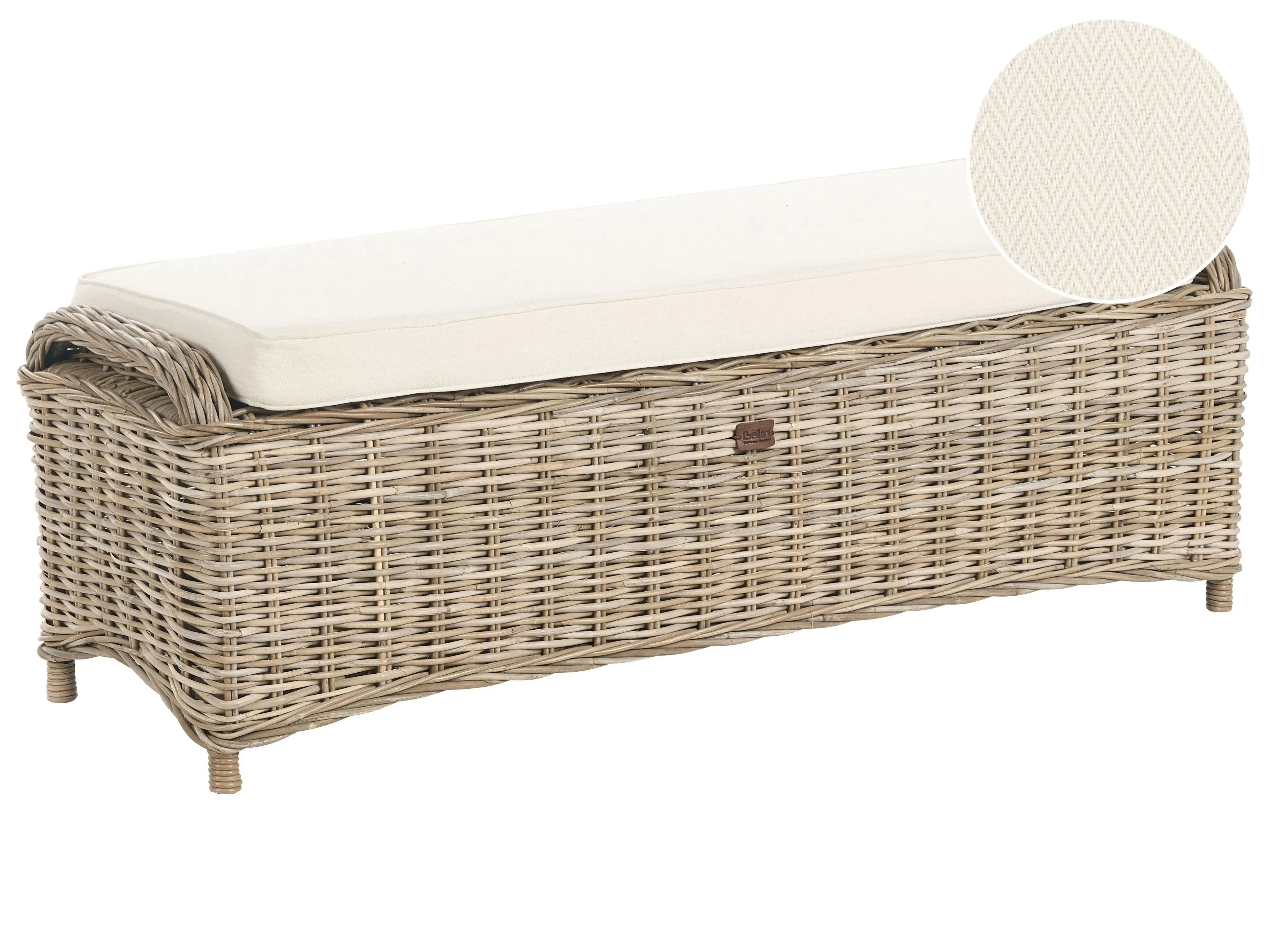 Ottomana da giardino  140 cm Rattan Naturale