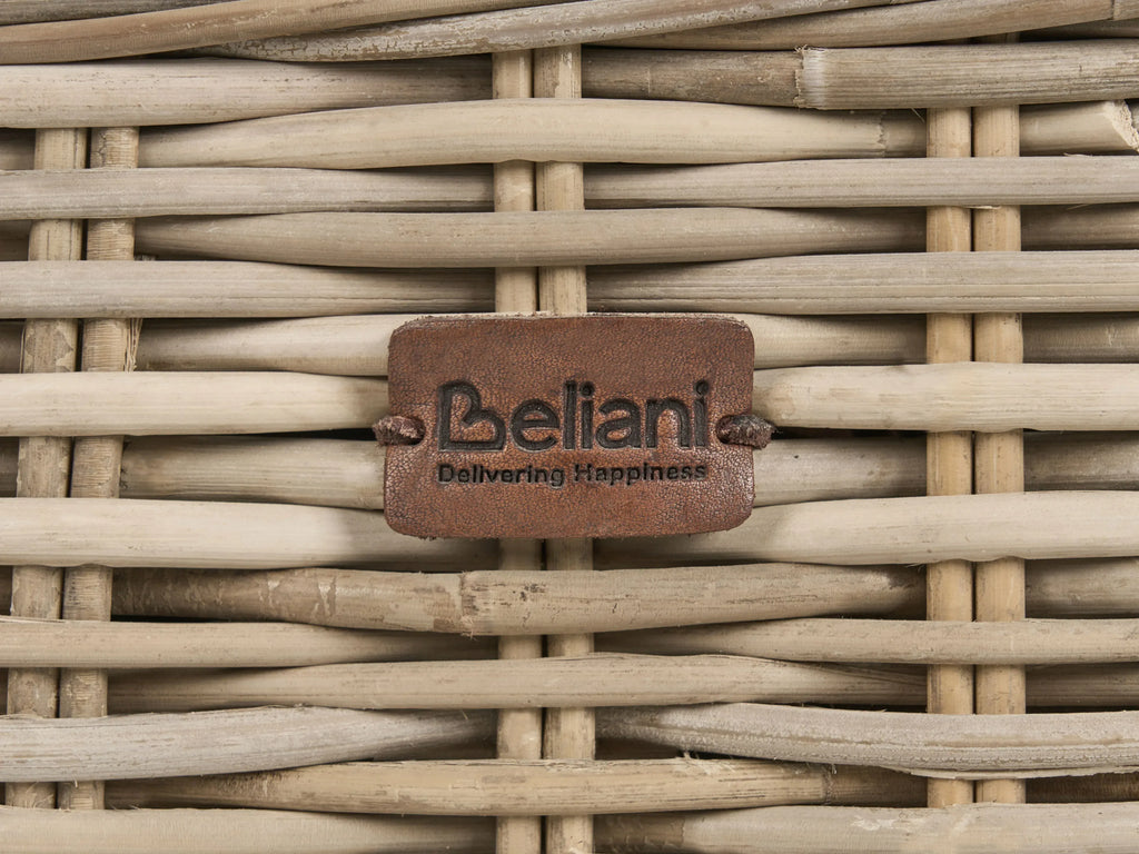 Ottomane de jardin 140 cm en rotin naturel