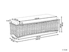 Ottomane de jardin 140 cm en rotin naturel
