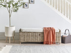 Ottomane de jardin 140 cm en rotin naturel