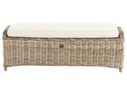 Ottomane de jardin 140 cm en rotin naturel